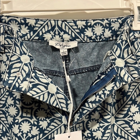 Polygram Patterned Blue Women's Wide Leg Boutique Jeans - Picture 7 of 7